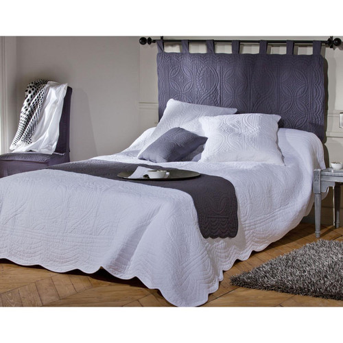 Becquet - Tête de lit en boutis uni coton Becquet - Blanc - Promo La Chambre Design
